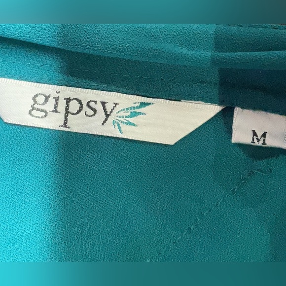 Teal One-Shoulder Ruffle Blouse - Picture 5 of 5